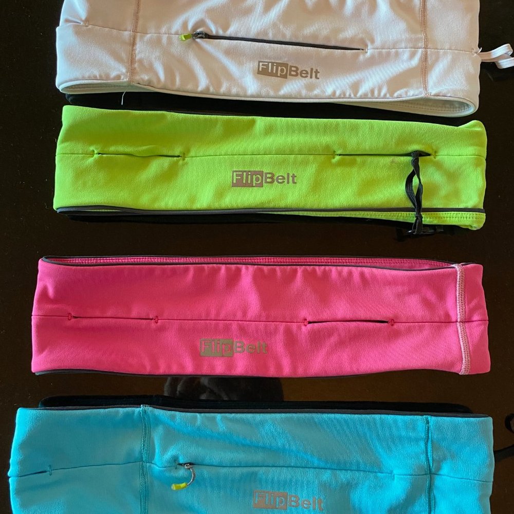 4 colorful runner's flip belts-like new